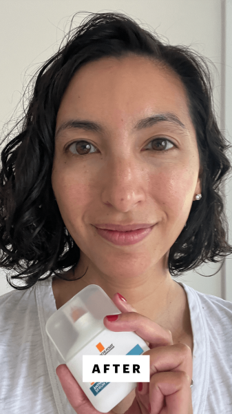 Pai after applying the La Roche Posay Anthelios UVAir SPF 50 Serum Sunscreen